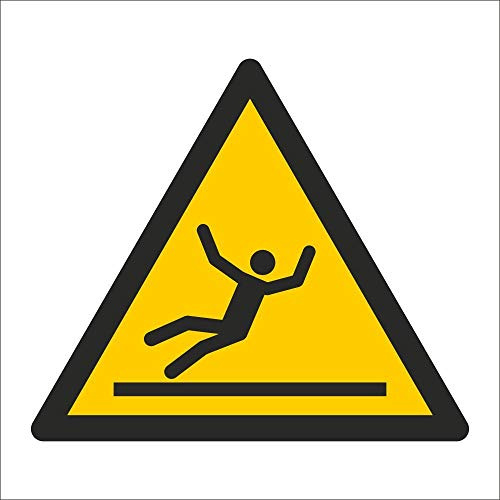 Schild Warnung Vorsicht Rutschgefahr Glatt 200 x 200 mm | 3 mm Alu-Verbund, wetterfester UV-Direktdruck, robust und langlebig, Made in Germany