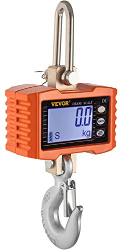 Techlifer Bilancia Elettronica Industriale 1000kg Bilancia Digitale con Gancio LCD Display Scala Gru Arancio