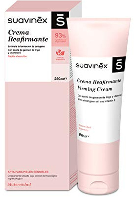 Suavinex – Crema Reafirmante Corporal. Compatible con Lactancia Materna. Recupera el Tono Cutáneo. con Manteca de Karité. 86% Ingredientes de Origen Natural, 250Ml, Rosa