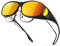 Bloomoak Polarisierte Überbrille, blendfrei, UV-400-Schutz, für Herren und Damen, zum Umwickeln, Sonnenbrille, Überziehhilfe, geeignet zum Autofahren, Angeln, Golf, feuerrot
