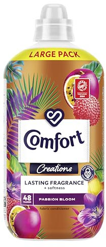 Comfort Creations Passion Bloom Fabric Conditioner with Stay Fresh technology for 100 days of freshness + fragrance* 48 washes (1.44 L)