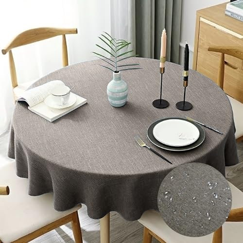 CALIYO Tischdecke, PVC Tischdecke Abwaschbar, Tischdecke Outdoor, Tischdecke Rund für Küche, Wohnzimmer, Esszimmer, Balkon und Garten, Tischdecke Rund 100cm/ 120cm/ 140cm.