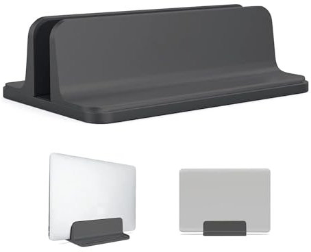 Supporto Verticale per Laptop, Supporto da Tavolo con Dock Regolabile (Gamma Regolabile1.1-6.8 Centimetro) Supporto per Computer Portatili Compatibile con Tutti i Computer Portatili (Nero)