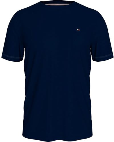 Tommy Hilfiger Herren T-Shirt Kurzarm Tee Baumwolle, Blau (Desert Sky), S