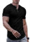 Meilicloth Mens V Neck Top Henley Shirt Basic Solid Slim Fit Short Sleeve T Shirt Casual Black Tee Shirt