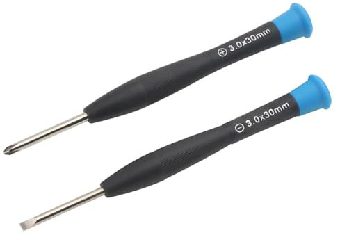 Small Flathead Cross Head Magnetic Screwdriver 3mm Slotted & PH0 Phillips Screwdriver for Electrical Computer Repair Tools