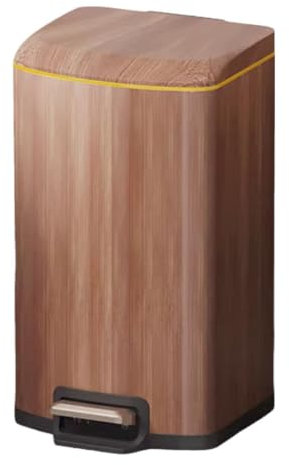 Poubelle À Grains De Bois, Poubelle De Bureau Rectangle, Poubelle Grande Corbeille À Papier Durable Antidérapant Poubelle Corbeille for Chambre, Salon(Mahogany Wood Grain,16L)