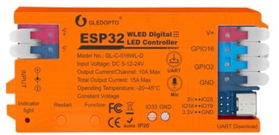 GLEDOPTO WLED Controler digitale adressierbare LED Stripe WS2811, WS2812B, SK6812, WS 2801 APA 012, APA104 (WLED+USB-C+DIY)