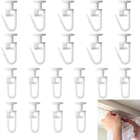 Azlanway 150 ganchos para cortinas con diseño de hebilla, para rieles de cortina y rieles