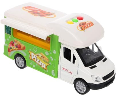 Yardwe Legierungspfusspielzeug Food-Truck- Foodtruck Für Pizza-Food-Truck So Tun, Als Würde Man Foodtruck Türspielzeug Öffnen Spielfiguren-spielsets Plastik