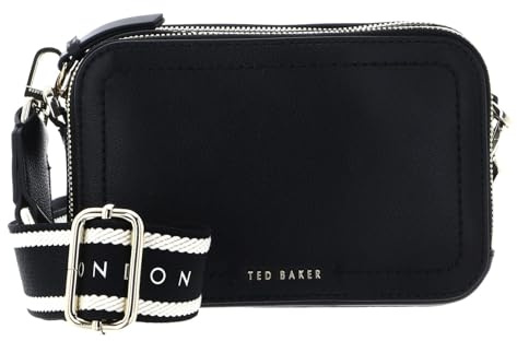 Ted Baker Leder Umhängetasche Linzie Webbing Leather Crossbody Camera Bag Black schwarz