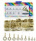 ECKJ 191pcs Screw Eyes Brass Plated Metal Eye Shape Screw Self Tapping Screws Includes 9 Sizes Color Gold