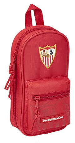 safta Kulturbeutel mit 4 Federn, offizielles Lizenzprodukt von Sevilla FC, 120 x 50 x 230 mm