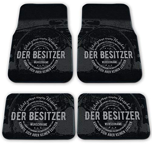 Sunnywall Autofußmatten Automatte - individuell personalisiert 2er-Set-hinten Oldtimer - Konnte Sich keinen Klassiker Leister