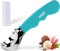 KXF Stainless Steel Ice Cream Scoop with Non-Slip Rubber Grip Heavy Duty Ice Cream Spoon Sturdy Icecream Scooper Cookie Fruit Scoop for Cookie Dough, Mash Potatoes, Melon Balls, Dishwasher Safe(Blue)