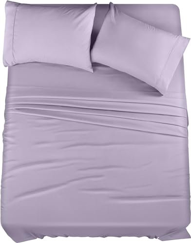 Utopia Bedding Queen-Bettwäsche-Set, 4-teilig, gebürstete Mikrofaser, schrumpft und lichtbeständig, pflegeleicht (Queensize, Lavendel)