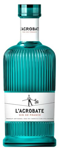 L'Acrobate - Gin Bio Artisanal Français - Médaille d’or Concours Mondial de Bruxelles 2021 - 44 Pour cent Alcool - Origine : France - Bouteille 70 cl