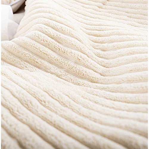 LIVEDECO - XL Sitzsackhülle Innen Samt Rippen Beige BiG52