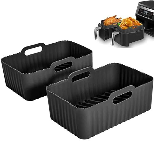 Silikonform für Ninja Heißluftfritteuse, 2Pcs Airfryer Zubehör für Heißluftfritteuse AF400EU AF300EU AF400EUCP, Silikoneinsatz Air Fryer Accessories für Dual Zone Heißluftfritteuse, Blätter