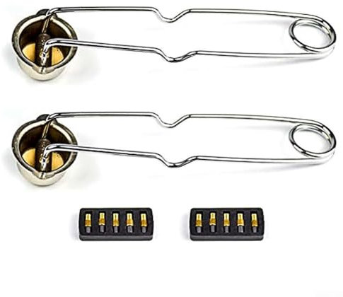 2 Stück runde Spitze Zündgeräte mit 10 Feuersteinen Taschenlampe Schweißzünder für Survival und Camping