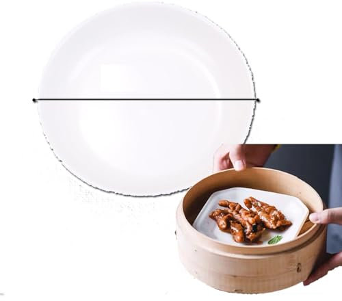 Soulnioi Weißer Dessertteller in Wellenform, Keramikteller für Dim Sum Dampfgarer, kleine Servierteller (12 cm)