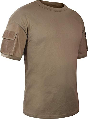 Herren Tactical T-Shirt mit Klett-Ärmeltaschen Farbe Oliv Größe L