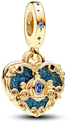 Doyafer 925 Sterling Silber Gold Kürbis Kutsche Anhänger Charm für Frauen Armband, Urlaub Geburtstagsgeschenke für Freunde und Familie, Diy Armband Charm Schmuck