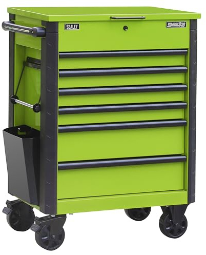Sealey Superline Pro® 6 Drawer Tool Cabinet with Ball Bearing Slides - Green - AP266HV