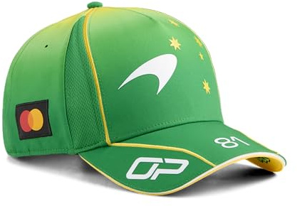 PUMA McLaren Oscar Piastri Australian GP 2026 Kappe – Grün – Einheitsgröße | Offizielle lizenzierte Replica-Sammlung, Wie getragen von Oscar Piastri, Gebogene Krempe mit Snapback-Befestigung hinten