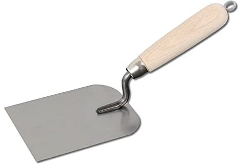 DEWEPRO® Gipserspachtel, Stuckateurkelle mit 100mm Stahlblatt - Stuckateurspachtel mit Holzgriff - Putzerkelle - Putzkelle
