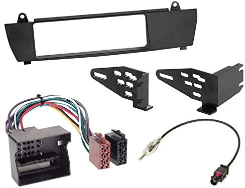 1 Din Radio Einbauset Blende Radioanschlusskabel Antennenadapter für BMW X3 E83 2004-2010 ohne BMW Navi