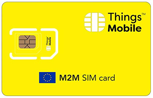 Daten-SIM-Karte M2M Europa - Things Mobile - mit weltweiter Netzabdeckung und Mehrfachanbieternetz GSM/2G/3G/4G. Ohne Fixkosten und ohne Verfallsdatum. 10 € Guthaben inklusive