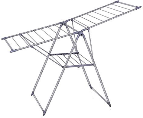 Aiaoi Wäscheständer, Wäscheständer Klappbar Zwei Schichten Rostfreier Stahl rutschfest (grau, 3 Spezifikationen) (Color : Gray, Size : L)