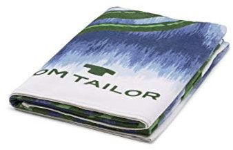 TOM TAILOR 0110370 Strand- und Liegetuch Velours Palm Leaves 1x 85x160 cm ocean blue