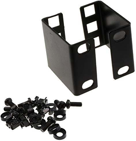 kenable 1U Rack Mount Data Cabinet Recessing Bracket with Cage Nuts 50mm Deep