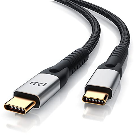CSL - 1m USB C Kabel Gen 2 - Typ C 3.2 zu Typ C 3.2 Full-Featured - 100 Watt PD-Ladekabel (Power Delivery) - USB 3.2 GEN 2 - E-Marker-Chip - Datenübertragungsrate von bis zu 10 Gbit s