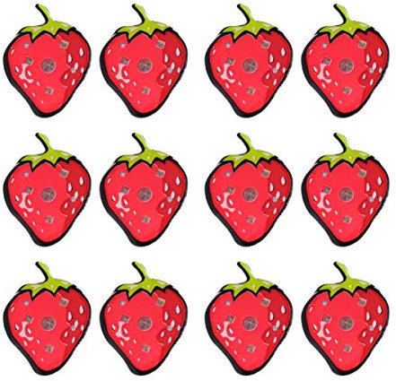 STOBOK 25Pcs Licht Up Erdbeere Brosche Blinkt Blinkt LED Körper Licht Revers Pins Obst Abzeichen Kragen Pin Schmuck für Kleidung Taschen Jacken Hut Party Favors