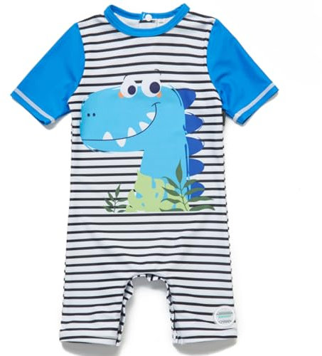 BONVERANO Traje baño bebé protección Solar UPF 50+ Cierre Cremallera (Dinosaurios 2, 3-6 Meses)