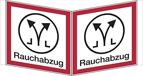 Dreifke® Feuerwehrschild, Winkelschild Rauchabzug - angelehnt an DIN 4066 Kunststoff 200x200mm