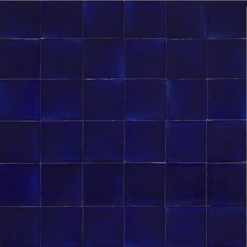 Cerames blau mosaikfliesen einfarbigen Azul Brillante - mexikanische keramik mosaik fliesen, Mexiko Fliesen für Küche, Badezimmer, Küchenrückwand Eine Packung von 90 Marineblaue fliesen 10,5x10,5cm