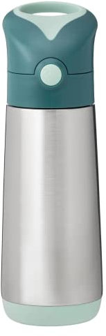 B.box Thermoskanne Thermosflasche Isolierflasche Silikonstroh 500 ml Emerald Forest