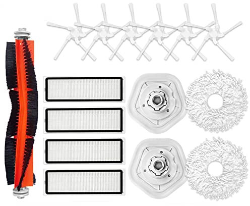 HUAYUWA Ensemble d'accessoires de Rechange pièces pour aspirateur Robot pour Dreame Bot W10/W10 Pro, 1 brosse rouleau + 4 filtres + 6 brosses latérales + 2 chiffons + 2 supports de serpillière