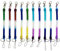 Deolven Llavero Espiral, 10 Pcs Multicolor Cuerda de Pesca Extensible Espiral, Retráctil Lanyard Porta Chaves para Hombre Mujer y Niño, Estiramiento Máximo a 110cm
