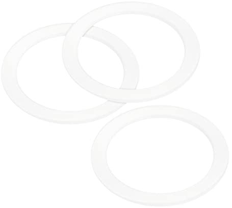 sourcing map Gasket Seal Coffee Maker White Silicone Ring Replacement 55x72x2.5mm for 6-Cup Aluminium Coffee Pot, Pack of 3