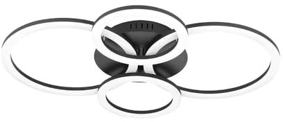EGLO connect.z Smart-Home LED Deckenlampe Parrapos-Z, ZigBee, App und Sprachsteuerung Alexa, Lichtfarbe einstellbar (warmweiß-kaltweiß), dimmbar, Deckenleuchte schwarz weiß, 62 x 45 cm