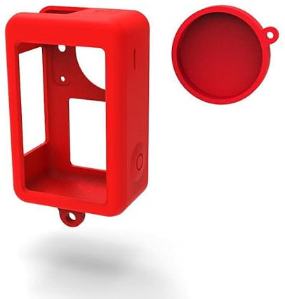 Für DJI Action 3 Silikonhülle Schutzhülle Objektiv für DJI Osmo Action 3 Schutzhülle Sportkamera Zubehör (rot)