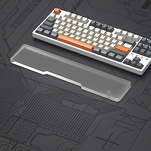 MAMBASNAKE Handgelenkauflage für Tastatur, Ergonomisches Tastaturpad aus Acryl für TKL 80% Tastatur - Keyboard Wrist Rest für Büro/Spiele/Tippen/Laptop - Premier Clear Acryl - Anti-Rutsch Gummifüße