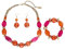 BOCAR Große Holzperlen-Halskette Ohrringe Armband handgefertigt 3 Sets für Frauen Geschenk, Acryl, Edelstein, nein