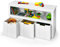 DREAMADE Kinderregal, Spielzeugschrank mit 3 Schubladen auf Rollen, Kinderzimmer Aufbewahrung mit 3 Boxen, Spielzeug Organizer, 102x33x62cm, Wohnzimmer/Kindergarten (Weißes Top)