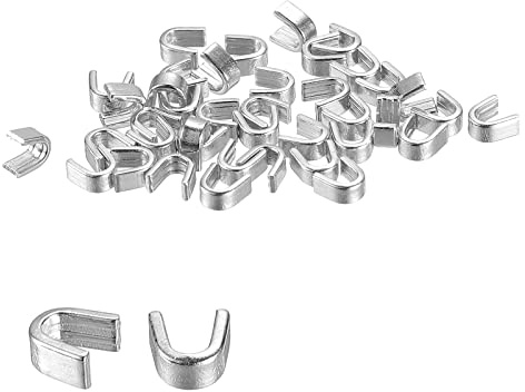 sourcing map 40 Stück Reißverschluss Stopper Schieberhalter #5 U Form Oben Stopfen Metall Reißverschluss Reparatur Set für Taschen Mäntel Jacken Geschlossene Zipper Ersetzen Silber Ton